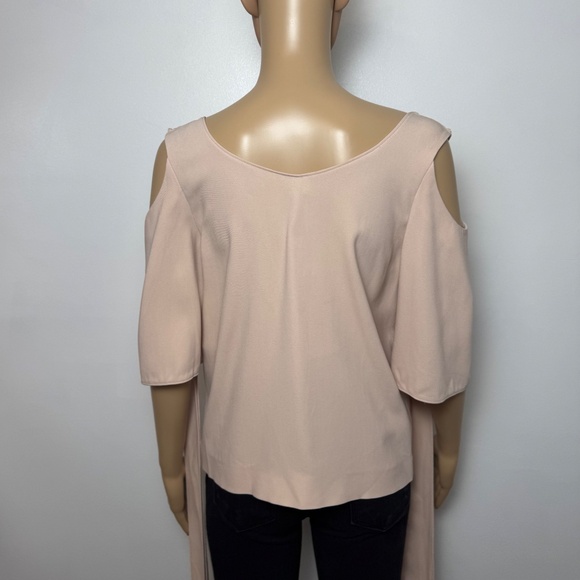 NWT STELLA McCARTNEY Blush Pink V-Neck Blouse Cold Shoulder w Ties, Size S / 4 - Picture 13 of 13
